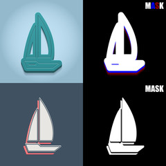 ikona retro 3D i płaska © vempireart