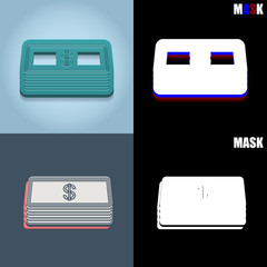 ikona retro 3D i płaska © vempireart