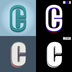 ikona retro 3D i płaska