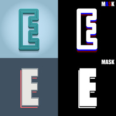 ikona retro 3D i płaska