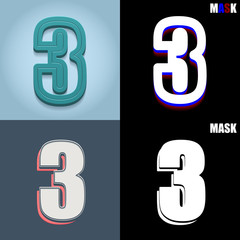 ikona retro 3D i płaska