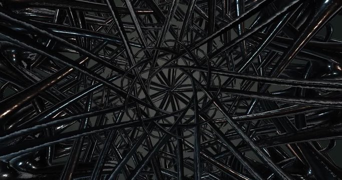 Iron textures.Polygonal geometric surface. computer generated seamless loop abstract motion background. 4k