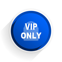 vip only flat icon with shadow on white background, blue modern design web element