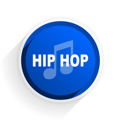 hip hop flat icon with shadow on white background, blue modern design web element