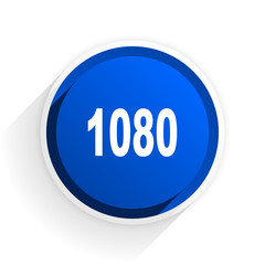 1080 flat icon with shadow on white background, blue modern design web element