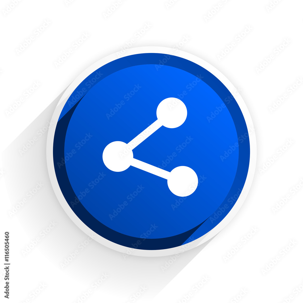 Poster share flat icon with shadow on white background, blue modern design web element