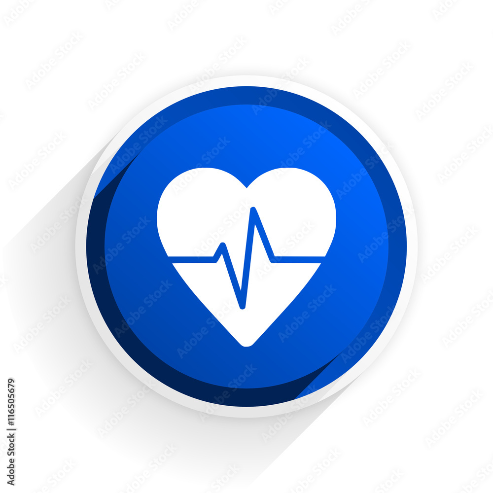 Aufkleber pulse flat icon with shadow on white background, blue modern design web element