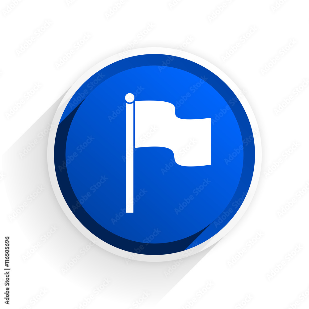 Aufkleber flag flat icon with shadow on white background, blue modern design web element