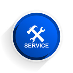 Fototapeta premium service flat icon with shadow on white background, blue modern design web element