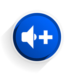 Fototapeta premium speaker volume flat icon with shadow on white background, blue modern design web element