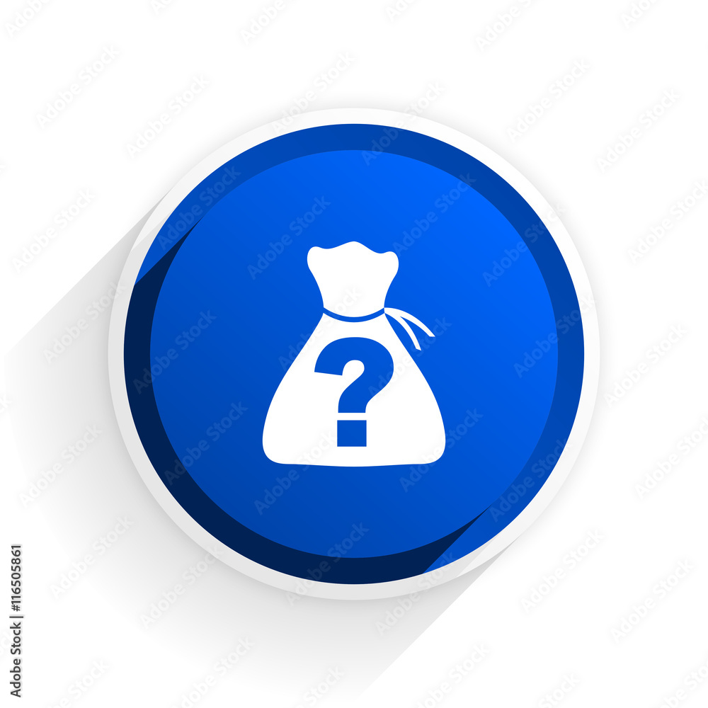 Poster riddle flat icon with shadow on white background, blue modern design web element