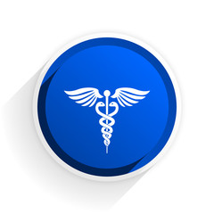 emergency flat icon with shadow on white background, blue modern design web element