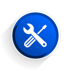 tools flat icon with shadow on white background, blue modern design web element