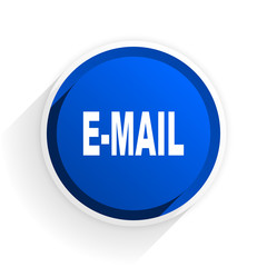 email flat icon with shadow on white background, blue modern design web element