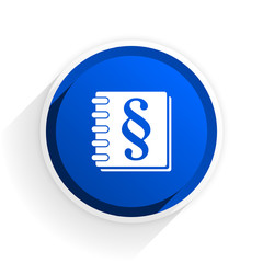 law flat icon with shadow on white background, blue modern design web element