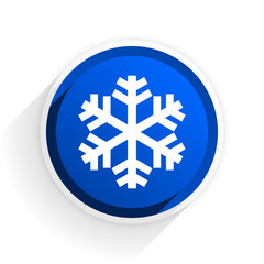 Obraz premium snow flat icon with shadow on white background, blue modern design web element