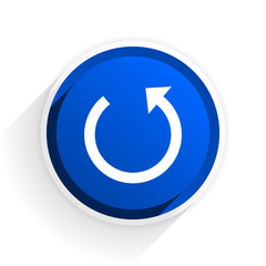 rotate flat icon with shadow on white background, blue modern design web element