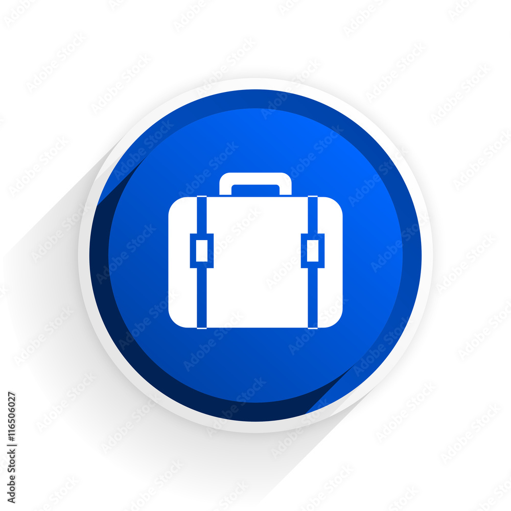 Poster bag flat icon with shadow on white background, blue modern design web element