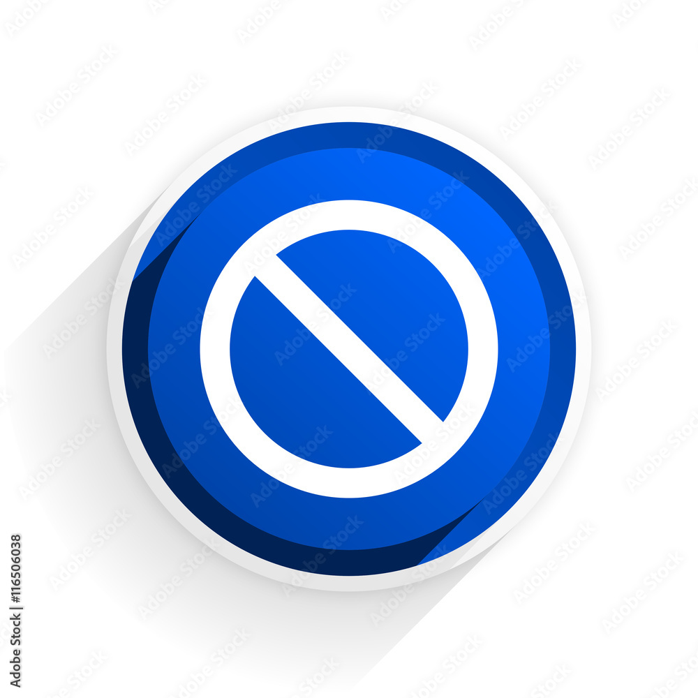 Leinwandbilder access denied flat icon with shadow on white background, blue modern design web element