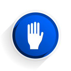 Fototapeta na wymiar stop flat icon with shadow on white background, blue modern design web element