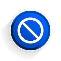 access denied flat icon with shadow on white background, blue modern design web element