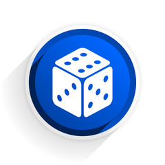 game flat icon with shadow on white background, blue modern design web element