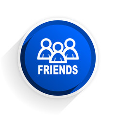 friends flat icon with shadow on white background, blue modern design web element