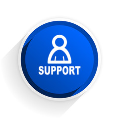 support flat icon with shadow on white background, blue modern design web element