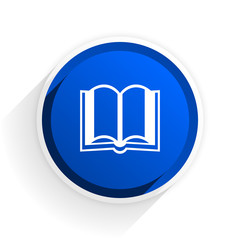 book flat icon with shadow on white background, blue modern design web element