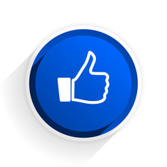 Obraz premium like flat icon with shadow on white background, blue modern design web element