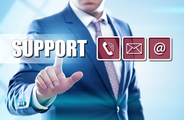 businessman pressing button on virtual screens