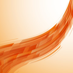 Abstract orange wave technology background