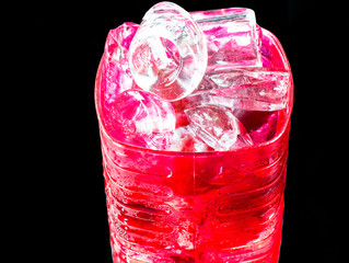 Glasses  red wine  closeup a black background.