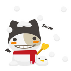 ネコとーく。デビル+天気予報 雪