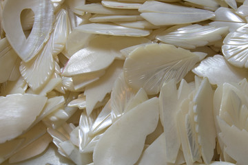 This is a photograph of Mother of pearl pendants