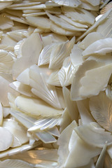 This is a photograph of Mother of pearl pendants