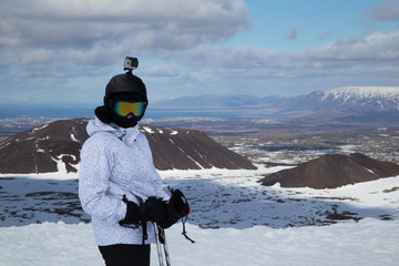 Action camera skier