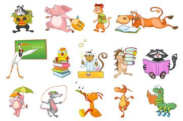 Vector set of animals illustrations.