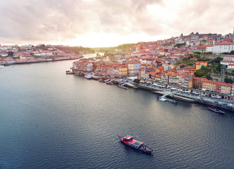Fototapeta na wymiar Portugal, Porto, view of city and Douro's river