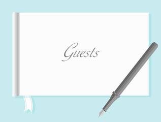 Guestbook with Quill Pen