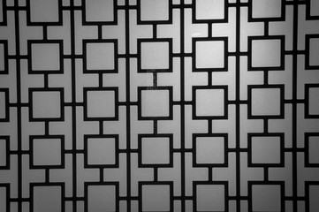 Black and white pattern on glass