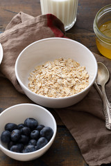 fresh raw oat flakes