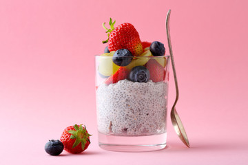 chia seed pudding with fresh berries