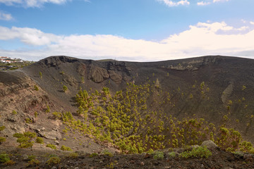 Crater of Volcano San Antonio in Las Palmas at Canary Islands