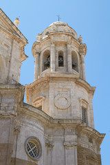Fototapeta na wymiar Detail of the Cathedral in Cadiz, Spain