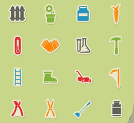 Garden tools simply icons