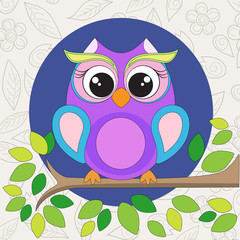 cute owl on the branch