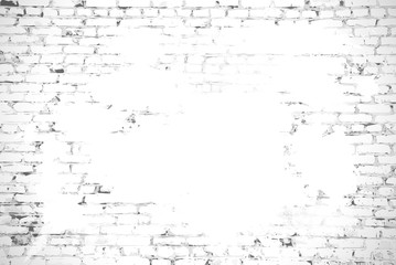 Brick wall with stained whitewash vector background with space f - obrazy, fototapety, plakaty