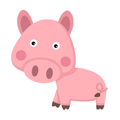 illustration of isolated pig on white background