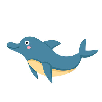 illustration of isolated dolphin on white background